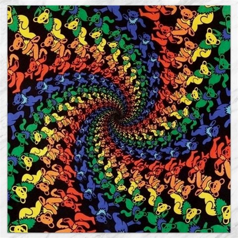 Deadhead Bears Band  Colorsdead Head Grateful Dead Pattern Canvas 12  x 12  from ArtsNow.com 11.4 x11.56  Canvas - 1