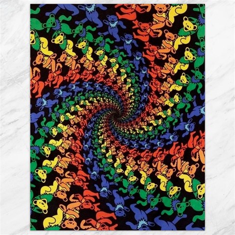 Deadhead Bears Band  Colorsdead Head Grateful Dead Pattern Canvas 12  x 16  from ArtsNow.com 11.86 x15.41  Canvas - 1