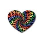 Deadhead Bears Band  Colorsdead Head Grateful Dead Pattern Rubber Heart Coaster (4 pack)