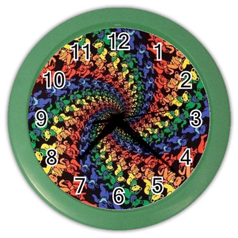 Deadhead Bears Band  Colorsdead Head Grateful Dead Pattern Color Wall Clock from ArtsNow.com Front