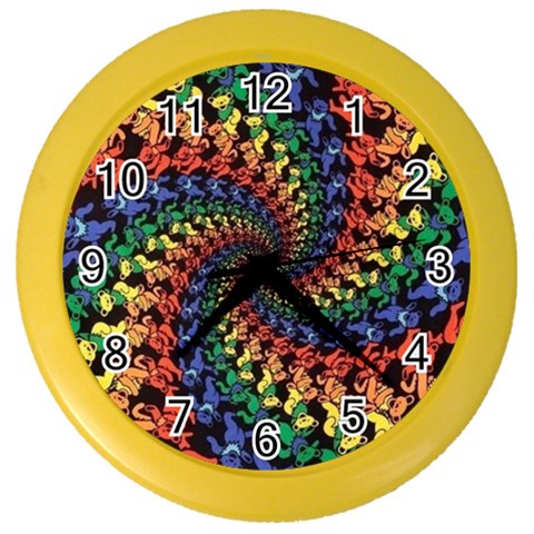 Deadhead Bears Band  Colorsdead Head Grateful Dead Pattern Color Wall Clock from ArtsNow.com Front