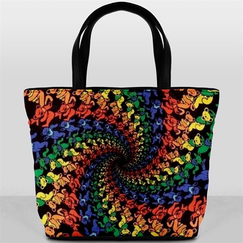 Deadhead Bears Band  Colorsdead Head Grateful Dead Pattern Bucket Bag from ArtsNow.com Front
