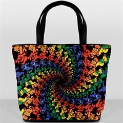 Deadhead Bears Band  Colorsdead Head Grateful Dead Pattern Bucket Bag from ArtsNow.com Back