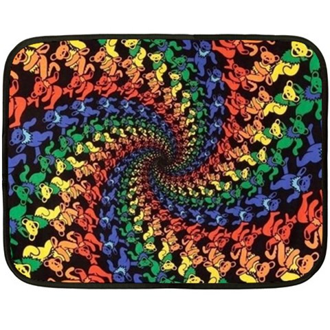 Deadhead Bears Band  Colorsdead Head Grateful Dead Pattern One Side Fleece Blanket (Mini) from ArtsNow.com 35 x27  Blanket