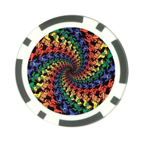 Deadhead Bears Band  Colorsdead Head Grateful Dead Pattern Poker Chip Card Guard (10 pack) from ArtsNow.com Front