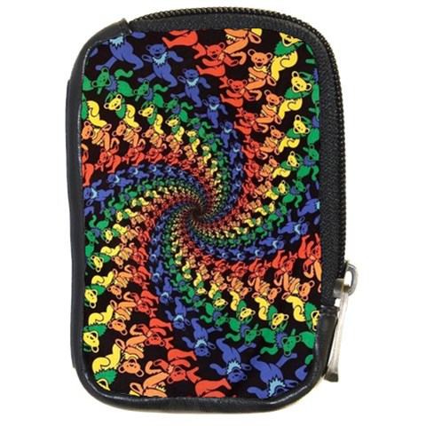 Deadhead Bears Band  Colorsdead Head Grateful Dead Pattern Compact Camera Leather Case from ArtsNow.com Front