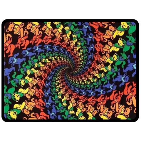 Deadhead Bears Band  Colorsdead Head Grateful Dead Pattern One Side Fleece Blanket (Large) from ArtsNow.com 80 x60  Blanket Front