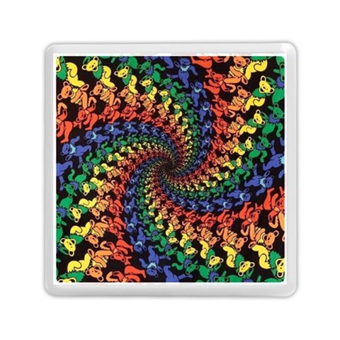 Deadhead Bears Band  Colorsdead Head Grateful Dead Pattern Memory Card Reader (Square) from ArtsNow.com Front