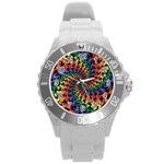 Deadhead Bears Band  Colorsdead Head Grateful Dead Pattern Round Plastic Sport Watch (L)
