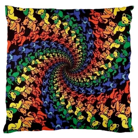 Deadhead Bears Band  Colorsdead Head Grateful Dead Pattern Large Cushion Case (Two Sides) from ArtsNow.com Back
