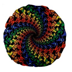 Deadhead Bears Band  Colorsdead Head Grateful Dead Pattern Large 18  Premium Round Cushions from ArtsNow.com Back