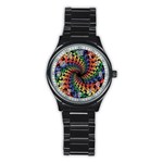 Deadhead Bears Band  Colorsdead Head Grateful Dead Pattern Stainless Steel Round Watch