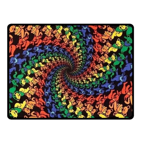 Deadhead Bears Band  Colorsdead Head Grateful Dead Pattern Fleece Blanket (Small) from ArtsNow.com 45 x34  Blanket Front