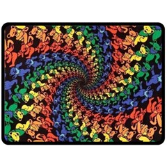 Deadhead Bears Band  Colorsdead Head Grateful Dead Pattern Fleece Blanket (Large) from ArtsNow.com 80 x60  Blanket Front