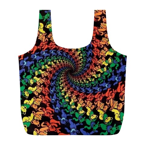 Deadhead Bears Band  Colorsdead Head Grateful Dead Pattern Full Print Recycle Bag (L) from ArtsNow.com Front