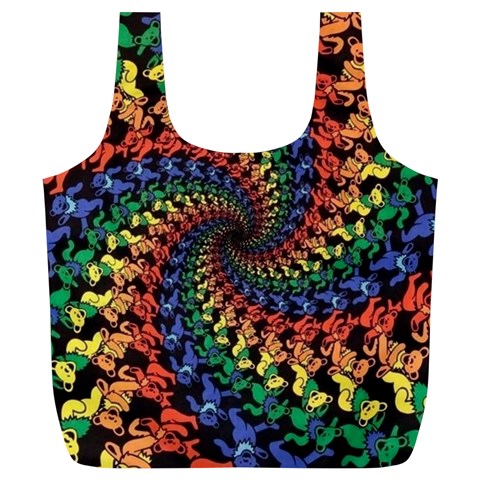 Deadhead Bears Band  Colorsdead Head Grateful Dead Pattern Full Print Recycle Bag (XL) from ArtsNow.com Back