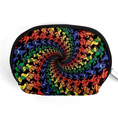 Deadhead Bears Band  Colorsdead Head Grateful Dead Pattern Accessory Pouch (Medium) from ArtsNow.com Front
