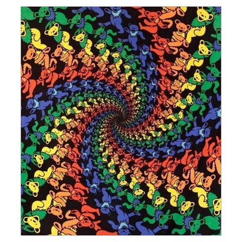 Deadhead Bears Band  Colorsdead Head Grateful Dead Pattern Drawstring Pouch (Small) from ArtsNow.com Front