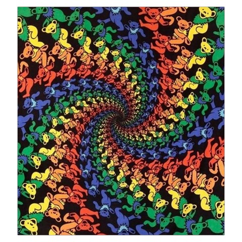 Deadhead Bears Band  Colorsdead Head Grateful Dead Pattern Drawstring Pouch (Large) from ArtsNow.com Back