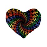 Deadhead Bears Band  Colorsdead Head Grateful Dead Pattern Standard 16  Premium Flano Heart Shape Cushions