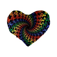 Deadhead Bears Band  Colorsdead Head Grateful Dead Pattern Standard 16  Premium Flano Heart Shape Cushions from ArtsNow.com Back