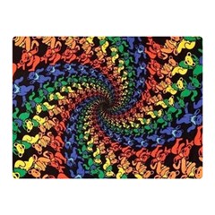 Deadhead Bears Band  Colorsdead Head Grateful Dead Pattern Premium Plush Fleece Blanket (Mini) from ArtsNow.com 35 x27  Blanket Back