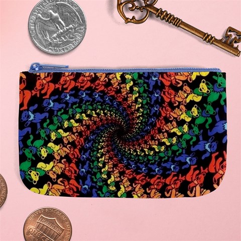 Deadhead Bears Band  Colorsdead Head Grateful Dead Pattern Large Coin Purse from ArtsNow.com Front