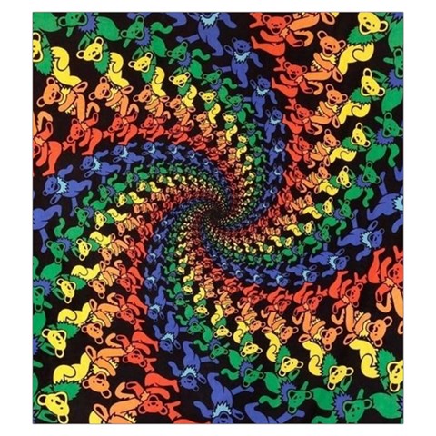 Deadhead Bears Band  Colorsdead Head Grateful Dead Pattern Drawstring Pouch (2XL) from ArtsNow.com Front