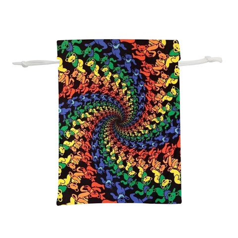 Deadhead Bears Band  Colorsdead Head Grateful Dead Pattern Lightweight Drawstring Pouch (S) from ArtsNow.com Front