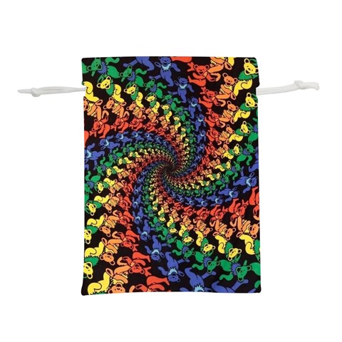 Deadhead Bears Band  Colorsdead Head Grateful Dead Pattern Lightweight Drawstring Pouch (L) from ArtsNow.com Front