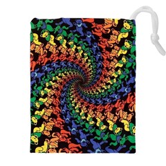 Deadhead Bears Band  Colorsdead Head Grateful Dead Pattern Drawstring Pouch (4XL) from ArtsNow.com Front