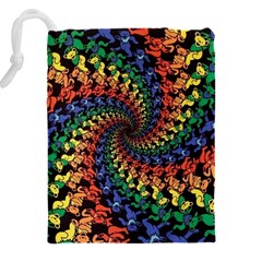 Deadhead Bears Band  Colorsdead Head Grateful Dead Pattern Drawstring Pouch (4XL) from ArtsNow.com Back