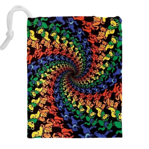 Deadhead Bears Band  Colorsdead Head Grateful Dead Pattern Drawstring Pouch (5XL) from ArtsNow.com Back
