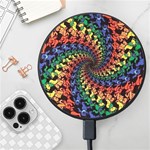 Deadhead Bears Band  Colorsdead Head Grateful Dead Pattern Wireless Fast Charger(Black)