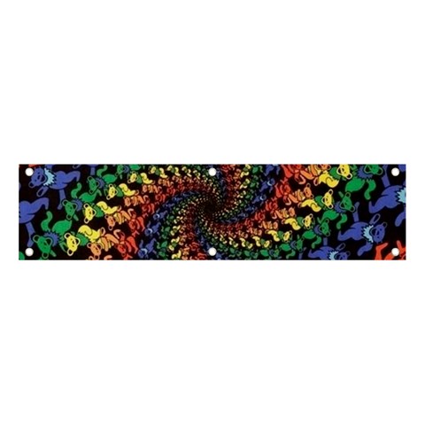 Deadhead Bears Band  Colorsdead Head Grateful Dead Pattern Banner and Sign 4  x 1  from ArtsNow.com Front