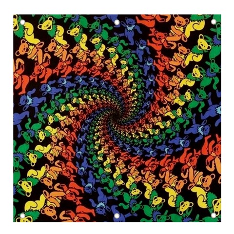 Deadhead Bears Band  Colorsdead Head Grateful Dead Pattern Banner and Sign 4  x 4  from ArtsNow.com Front