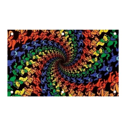 Deadhead Bears Band  Colorsdead Head Grateful Dead Pattern Banner and Sign 5  x 3  from ArtsNow.com Front