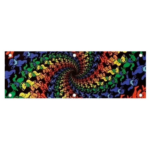 Deadhead Bears Band  Colorsdead Head Grateful Dead Pattern Banner and Sign 6  x 2  from ArtsNow.com Front