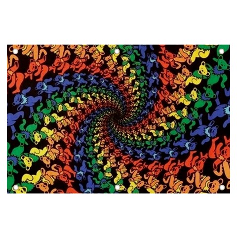 Deadhead Bears Band  Colorsdead Head Grateful Dead Pattern Banner and Sign 6  x 4  from ArtsNow.com Front