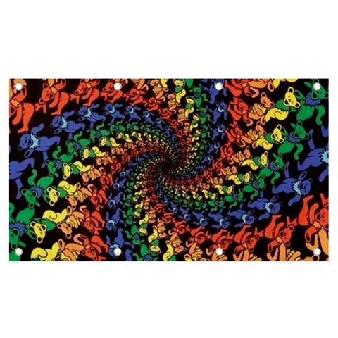 Deadhead Bears Band  Colorsdead Head Grateful Dead Pattern Banner and Sign 7  x 4  from ArtsNow.com Front