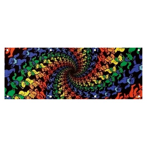 Deadhead Bears Band  Colorsdead Head Grateful Dead Pattern Banner and Sign 8  x 3  from ArtsNow.com Front