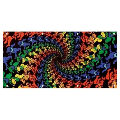 Deadhead Bears Band  Colorsdead Head Grateful Dead Pattern Banner and Sign 8  x 4  from ArtsNow.com Front