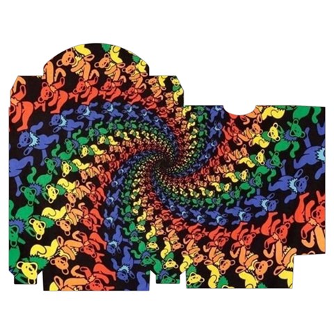 Deadhead Bears Band  Colorsdead Head Grateful Dead Pattern Playing Cards Single Design (Rectangle) with Custom Box from ArtsNow.com Poker Box