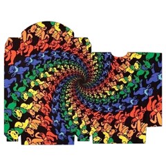 Deadhead Bears Band  Colorsdead Head Grateful Dead Pattern Playing Cards Single Design (Rectangle) with Custom Box from ArtsNow.com Poker Box