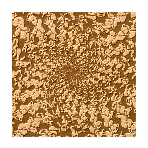 Deadhead Bears Band  Colorsdead Head Grateful Dead Pattern Bamboo Coaster Set from ArtsNow.com Coaster 3
