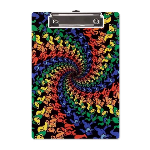 Deadhead Bears Band  Colorsdead Head Grateful Dead Pattern A5 Acrylic Clipboard from ArtsNow.com Front