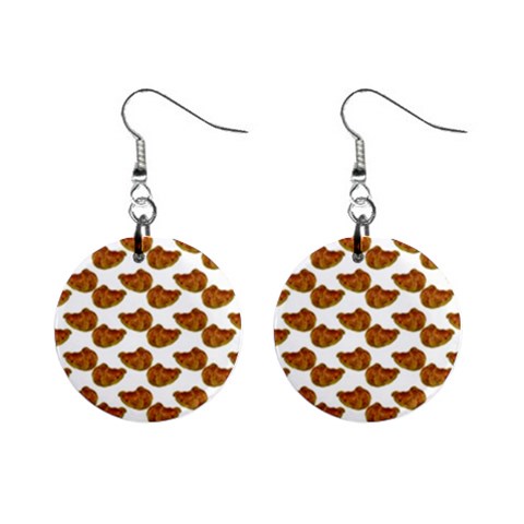 Biscuits Photo Motif Pattern Mini Button Earrings from ArtsNow.com Front