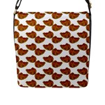 Biscuits Photo Motif Pattern Flap Closure Messenger Bag (L)