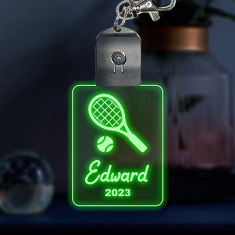 Personalized Sport Ball Name LED Key Chain from ArtsNow.com Front