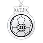 Personalized Name Sport Sign with Number 925 Sterling Silver Pendant Necklace